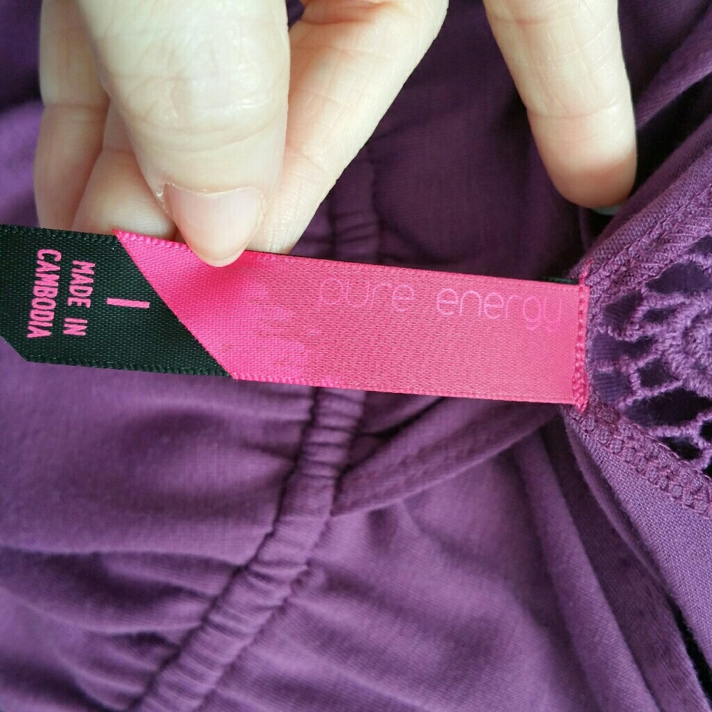 Pure Energy Purple Dress w/ Crochet Back sz 1 - Picture 6 of 7